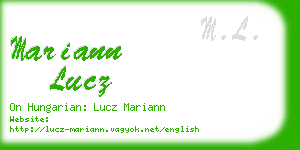 mariann lucz business card